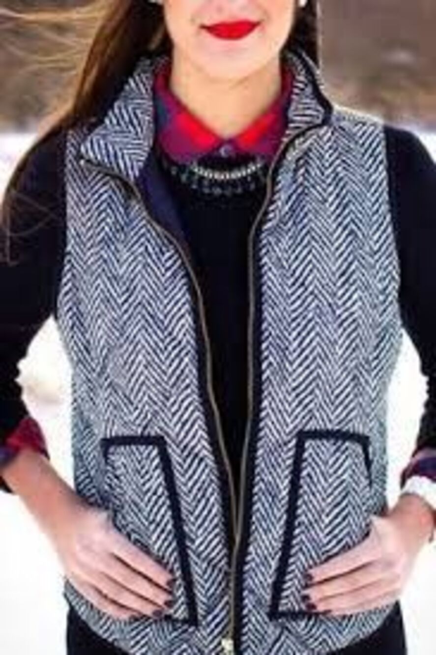J. Crew Down Blend Herringbone Quilted Vest Sz S